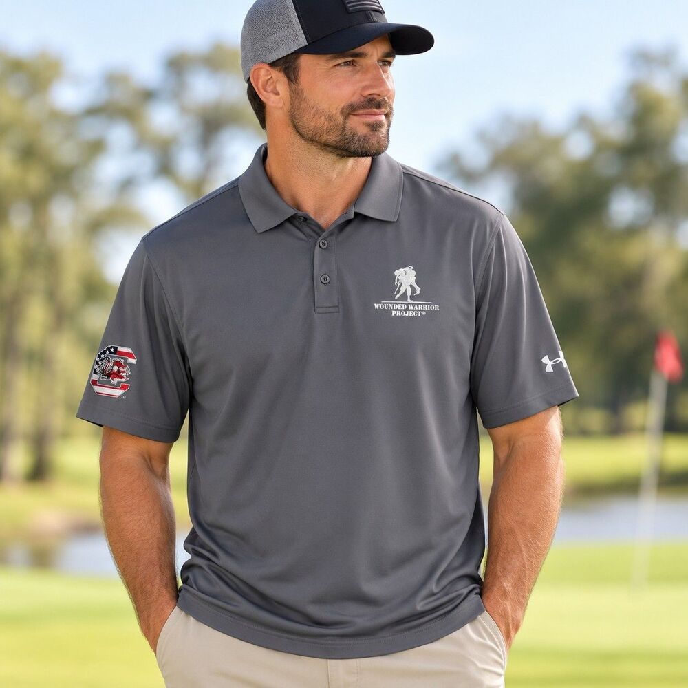 Under Armour XL Wounded Warrior Project South Carolina Gamecocks Polo Gray